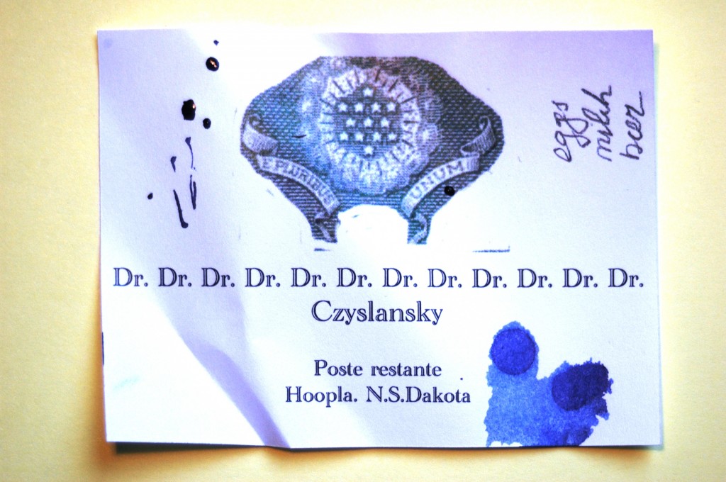 czyslanskys visitenkarte